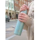 BUILT Apex 540ml Insulated Water Bottle, BPA-Free 18/8 Stainless Steel - 'Aqua Glitter