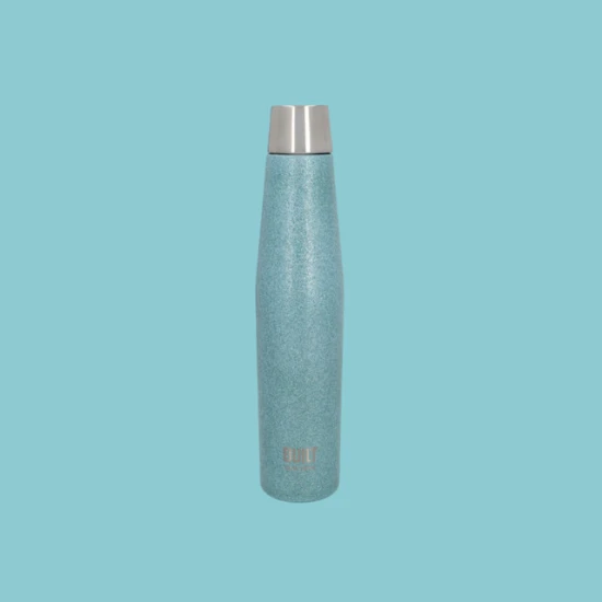BUILT Apex 540ml Insulated Water Bottle, BPA-Free 18/8 Stainless Steel - 'Aqua Glitter