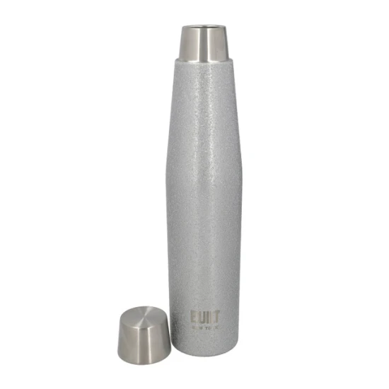 BUILT Apex 540ml Insulated Water Bottle, BPA-Free 18/8 Stainless Steel - Silver Glitter