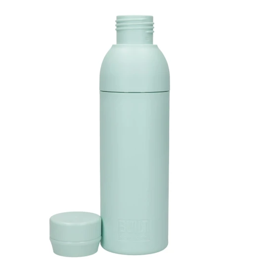 BUILT Planet Bottle, 500ml Recycled Reusable Water Bottle with Leakproof Lid - Green