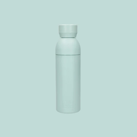 BUILT Planet Bottle, 500ml Recycled Reusable Water Bottle with Leakproof Lid - Green