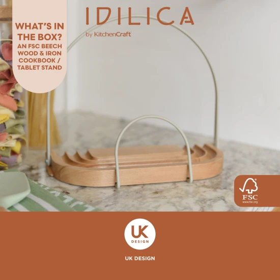 KitchenCraft Idilica Beechwood Cookbook Stand