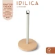 KitchenCraft Idilica Metal Kitchen Roll Holder with Beechwood Base