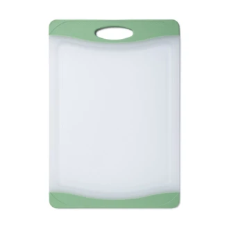 KitchenCraft Anti-Slip Chopping Board, Stain Resistant Cutting Board with Handle, Green, 36.5 x 25cm