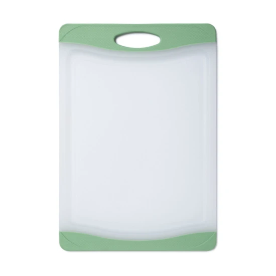 KitchenCraft Anti-Slip Chopping Board, Stain Resistant Cutting Board with Handle, Green, 36.5 x 25cm