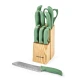 KitchenCraft 14pc Knife Block Set with 7 Knives and a Pair of Kitchen Shears, Green
