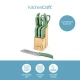 KitchenCraft 14pc Knife Block Set with 7 Knives and a Pair of Kitchen Shears, Green