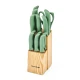 KitchenCraft 14pc Knife Block Set with 7 Knives and a Pair of Kitchen Shears, Green