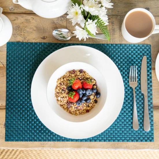KitchenCraft Woven Turquoise Weave Placemat , 30x45cm