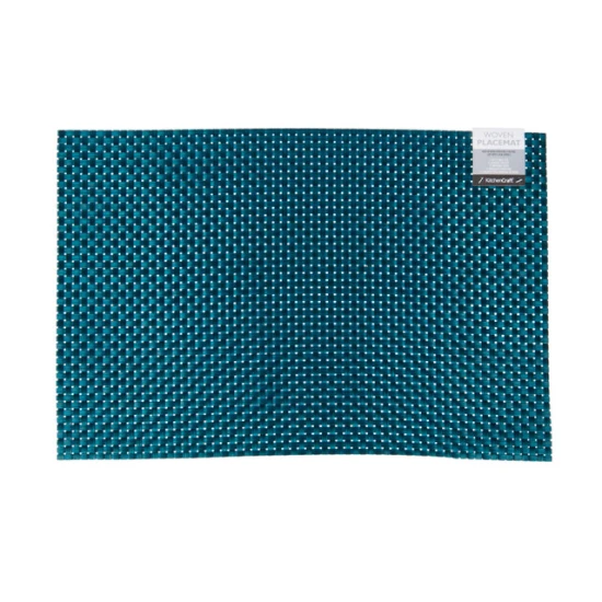 KitchenCraft Woven Turquoise Weave Placemat , 30x45cm