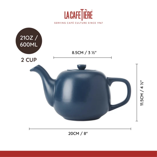  La Cafetière Classic Teapot, Navy, 600ML