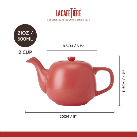 La Cafetière Classic Teapot, Red, 600ML