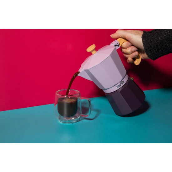  La Cafetière Venice 3 Cup Espresso Maker- Aluminium, Purple, Two Tone