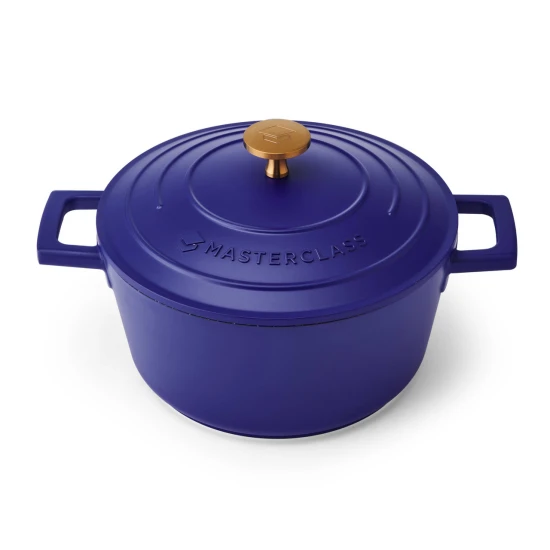 Master Class Electric Blue Cast Aluminium Casserole Dish, 2.5L