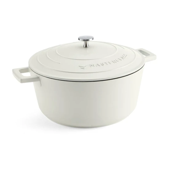 Master Class Cast Aluminium Casserole Dish, 5L, Cream
