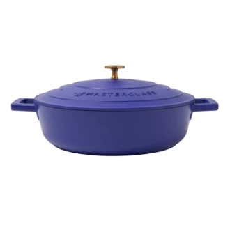 MasterClass Electric Blue Cast Aluminium Shallow Casserole Dish, 28cm, 4L