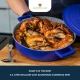 MasterClass Electric Blue Cast Aluminium Shallow Casserole Dish, 28cm, 4L