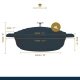 MasterClass Electric Blue Cast Aluminium Shallow Casserole Dish, 28cm, 4L