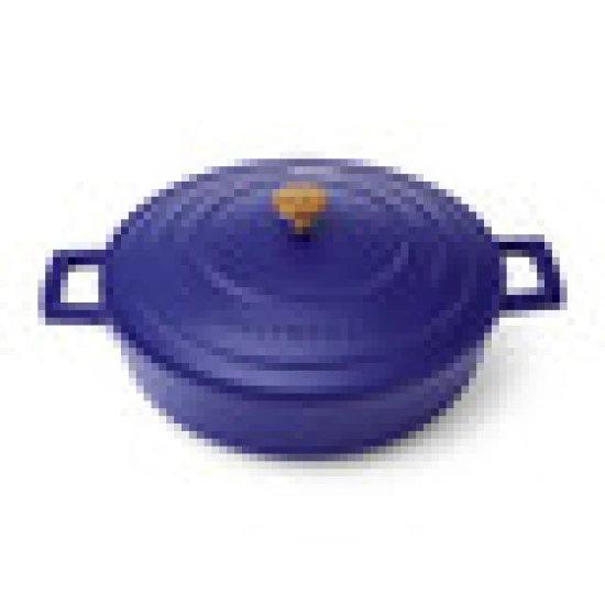 MasterClass Electric Blue Cast Aluminium Shallow Casserole Dish, 28cm, 4L