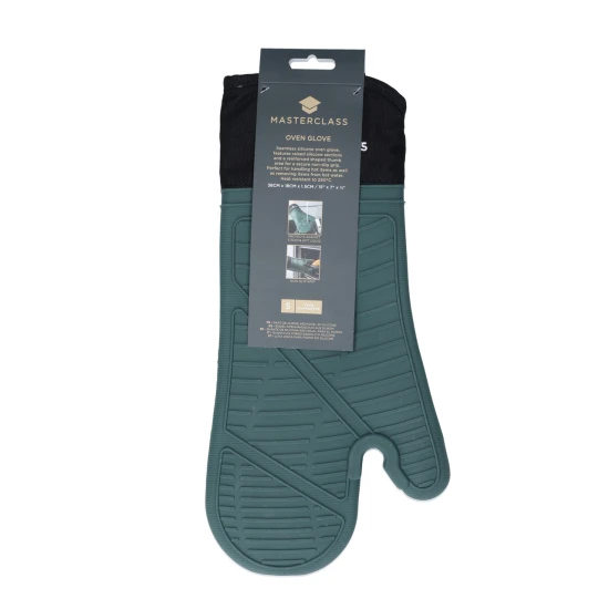  MasterClass Silicone & Cotton Single Oven Glove, Green
