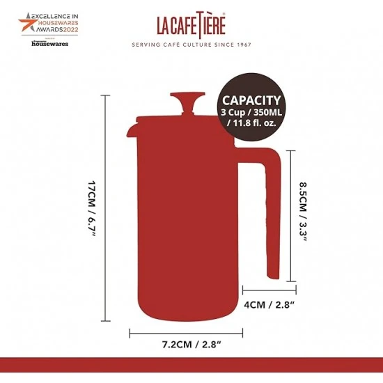 La Cafetière Pisa Cafetière, 3-Cup/350ml, Heat-Resistant Borosilicate Glass and Stainless Steel with Easy-Grip Plunger., LCPISA3CPCRM Shop quality La Cafetière Pisa Cafetière, 3-Cup/350ml, Heat-Resistant Borosilicate Glass and Stainless Steel with Easy-Grip Plunger. in Kenya from vituzote.com Shop in-store or online and get countrywide delivery!
