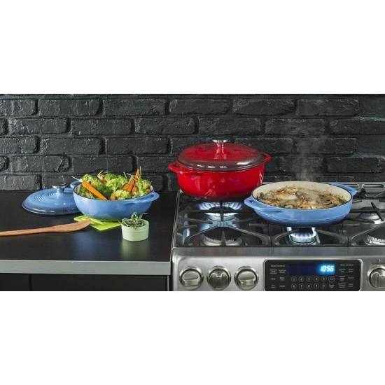Lodge Enameled Cast Iron Dutch Oven, Blue, 5.6 Liters - Oven Safe to 500 degrees F, EC6D33 Shop quality Lodge Enameled Cast Iron Dutch Oven, Blue, 5.6 Liters - Oven Safe to 500 degrees F in Kenya from vituzote.com Shop in-store or online and get countrywide delivery!