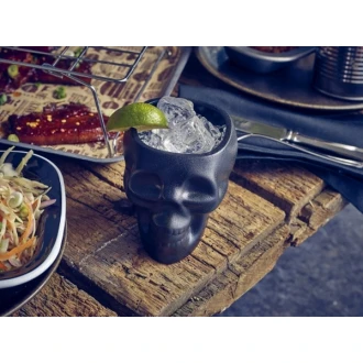 Neville Genware Cast Iron Effect Skull Tiki Mug, 400ml / 40cl/ 14oz
