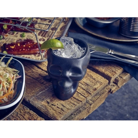 Neville Genware Cast Iron Effect Skull Tiki Mug, 400ml / 40cl/ 14oz