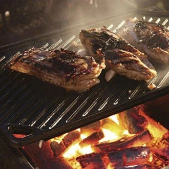 Lodge Double-Play Reversible Grill/Griddle, 9.5" x 16.75" Lodge Double-Play Reversible Grill/Griddle, 9.5" x 16.75"