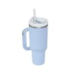 Discount VeeZee Vacuum Insulated Tumbler Cup With Handle and Straw, Sky Blue - 40oz / 1.1 Liters- Dented at the bottom