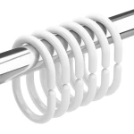VZ 12pcs White Plastic Shower Curtain Rings