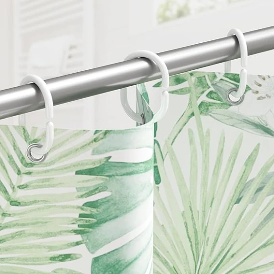 VZ 12pcs White Plastic Shower Curtain Rings