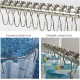 VZ Silver Stainless Steel 12 PCS Shower Curtain Rings with Roller Balls