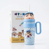 VZ 800ML Crayon Shinchan Insulated Sipper Bottle With Straw-BLUE