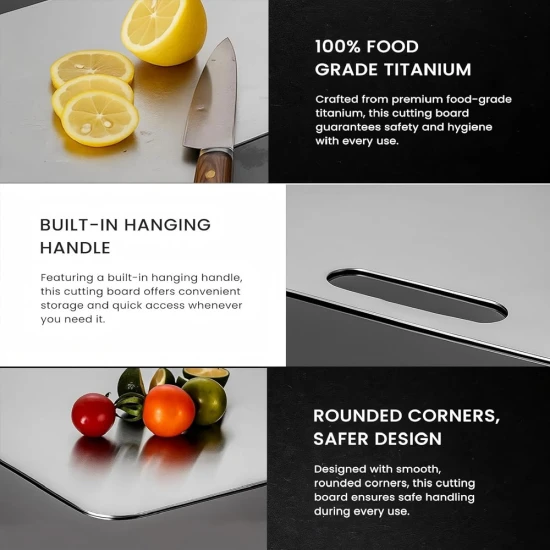 VZ Stainless Steel Titanium Cutting Board , 29 X 20cm