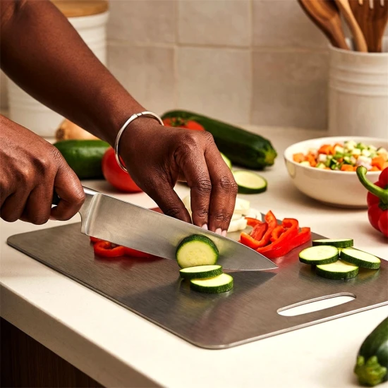 VZ Stainless Steel  & Titanium Cutting Board,  34x23cm