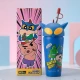 VZ Crayon Anime Stainless Steel Thermos Tumbler Mug – 600ml with Straw - BLUE