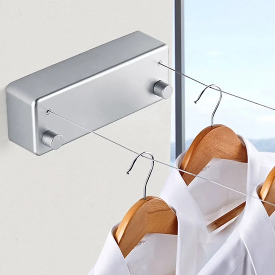  VZ Premium Double Retractable Rustproof Clothesline for Indoor & Outdoor Use,  4.2 Meters Silver