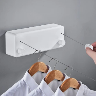  VZ Premium  Double Retractable Rustproof Clothesline for Indoor & Outdoor Use,  4.2 Meters, White