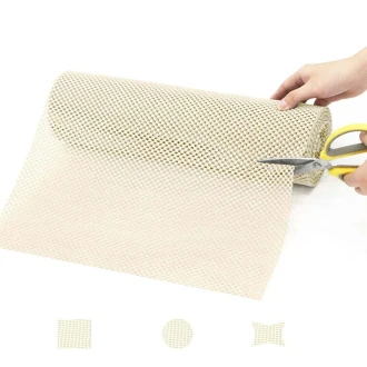 VZ Drawer Liners Washable Drawer and Shelf Liners, Non-Slip Non-Adhesive for Kitchen Cabinet Drawer Liners Mat S,nk Protector for Home Office , 30cm x 150cm -Beige