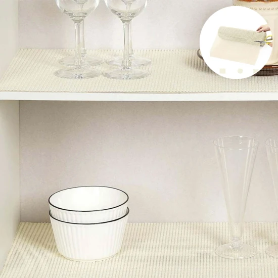 VZ Drawer Liners Washable Drawer and Shelf Liners, Non-Slip Non-Adhesive for Kitchen Cabinet Drawer Liners Mat S,nk Protector for Home Office , 30cm x 150cm -Beige