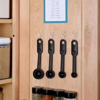 VZ Transparent Utensil Wall Hooks with Adhesive Strips - 3M Sticker