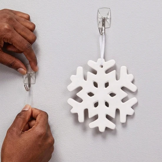 VZ Transparent Utensil Wall Hooks with Adhesive Strips - 3M Sticker