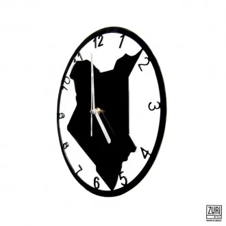 Zuri Kenya Design Wall Clock, Powder Coated Black - Made in Kenya