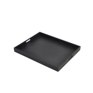 Neville Genware Solid Black Butlers Tray, 49 x 38.5 x 4.5cm (L x W x H)