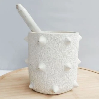 Undugu Mortar and Pestle, Cactus Malachite Handcrafted Soapstone 
