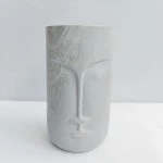 Undugu Straight Face Handcrafted Soapstone Flower Statement Vase 