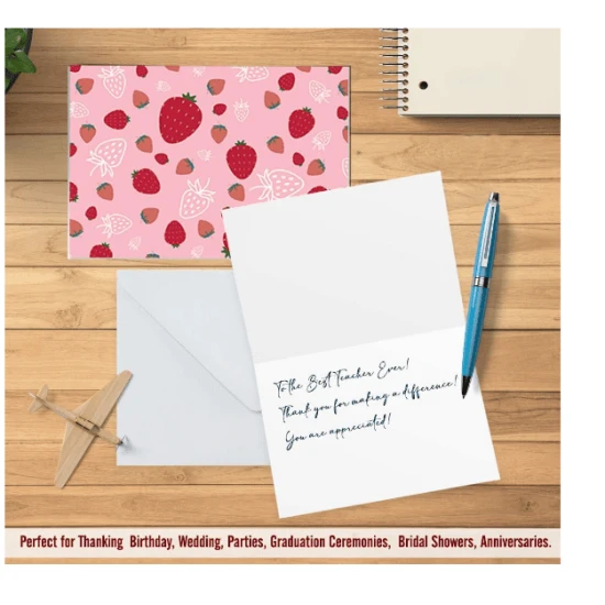 Papa Prints Assorted Blank Note Cards & Envelopes – 148 × 105 mm (Sold Per Piece)