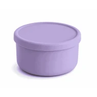 VZ-Large Round Silicone Microwave Bowl – Food-Grade Leakproof Bento Container for Office, School & Picnic[ Purple]-700ml