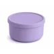 VZ-Large Round Silicone Microwave Bowl – Food-Grade Leakproof Bento Container for Office, School & Picnic[ Purple]-700ml